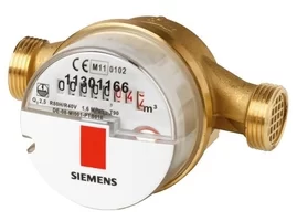Siemens Vízmennyiségmérő (egysugaras), meleg, Qn=2.5 m³/h, 130 mm, G1